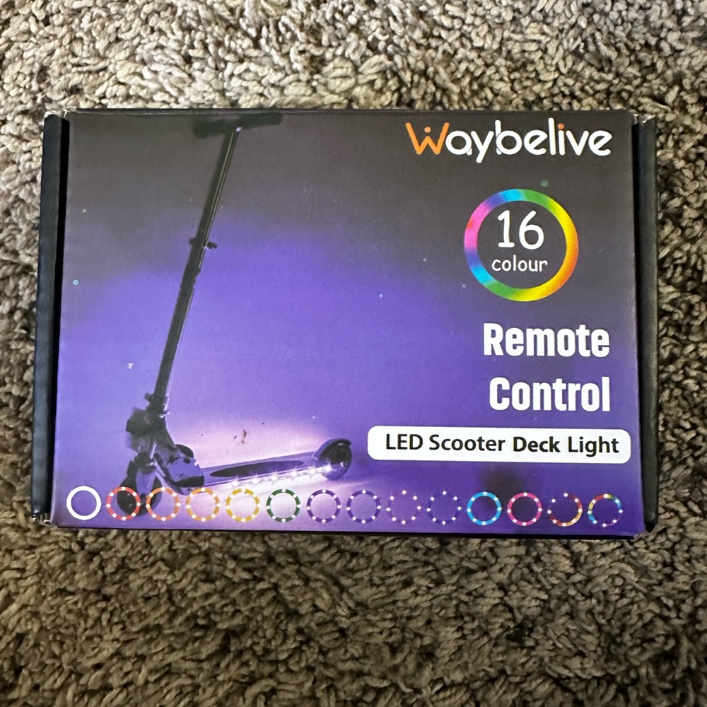 Waybelive 16 color remote control LED scooter deck light Brand New